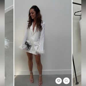 Tease Me White Feather Blazer x 12th Tribe - Small